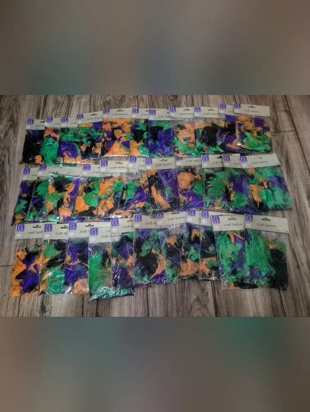 Crafter's Square Colored Craft Feathers Lot Halloween Purple Orange Green Black